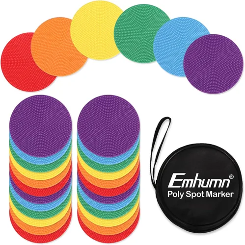 Miniatura 10 de Marcadores de punto Emhumn de 4 pulgadas y 9 pulgadas de polietileno para puntos de agilidad para entrenamiento en gimnasio/educación física, baile