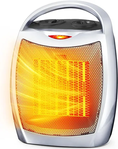Electactic - Calentador de espacio portátil de cerámica con termostato, ventilador de 1500 W para interiores con protección contra