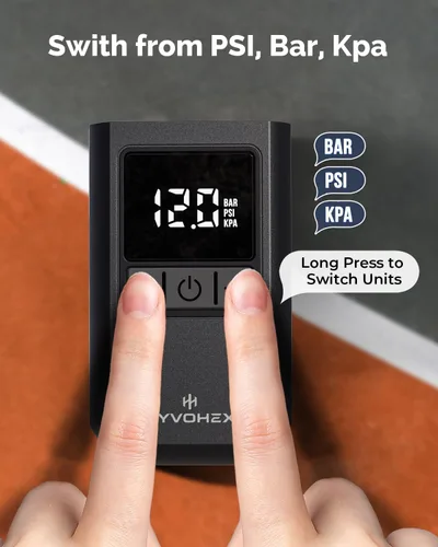 Miniatura 7 de Bomba de Aire para Pelotas Deportivas, Bomba de Baloncesto Eléctrica Portátil con Inflado Ultra Rápido, con Pantalla LED Digital, Bomba de Aire