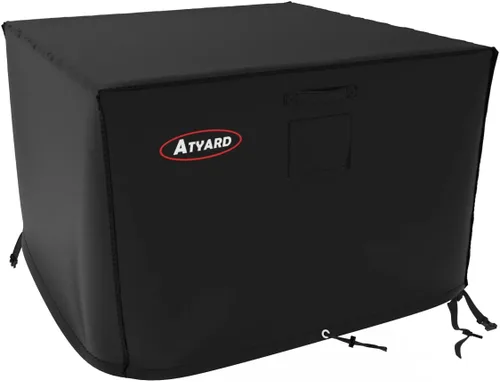 Atyard Cubierta cuadrada para fogata de gas, 36 pulgadas de largo x 36 pulgadas de ancho x 24 pulgadas de alto, impermeable, resistente al viento,