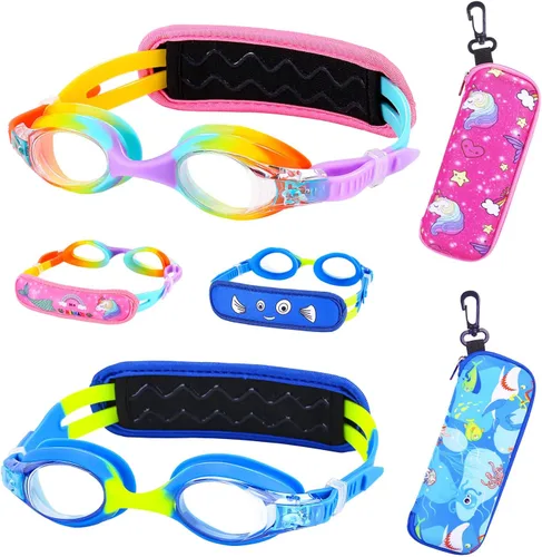 Miniatura 17 de Gafas de natación para niños de 2 a 6 años, gafas para niños sin jalar el cabello, gafas para niños con banda para la cabeza acolchada 1pk Kids
