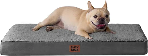 Miniatura 17 de EHEYCIGA Cama ortopédica de espuma para perros grandes, 35 pulgadas de largo x 23 pulgadas de ancho x 3.5 pulgadas de alto, gris claro