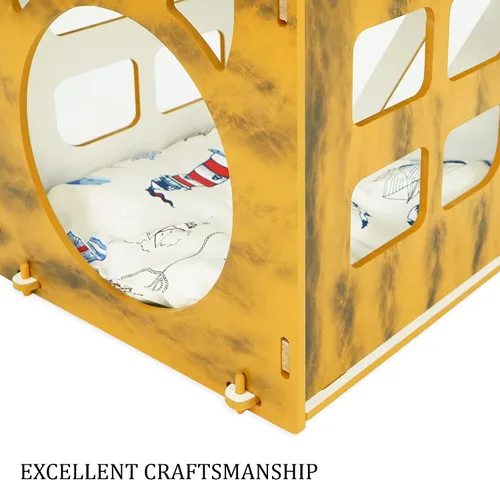 Miniatura 5 de SUSSEXHOME Pets - Cama cubeta para mascotas de 15.75 x 15.75 x 17.7 pulgadas, resistente a los arañazos, acogedora cama cubierta para gatos de Tigre