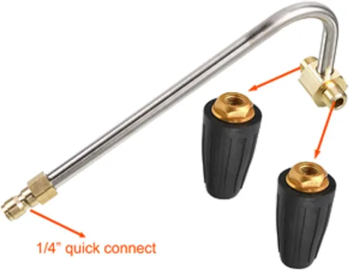 Miniatura 3 de RIDGE WASHER Accesorio limpiador de canalones para lavadora a presión, con 2 boquillas turbo giratorias, desconexión rápida de 1/4 pulgadas, 3600 PSI