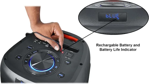 Miniatura 4 de Rockville BASS Party 8 Altavoz Bluetooth portátil dual de 8 pulgadas, pico de 2000 W/400 W RMS, modos LED, enlace TWS, para fiestas y eventos al