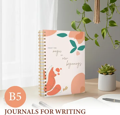Miniatura 5 de Cuaderno de espiral de tapa dura, 10.25" x 7.25", 300 páginas, gran cuaderno universitario con rayas para mujeres, ideal para escritura, diario, New
