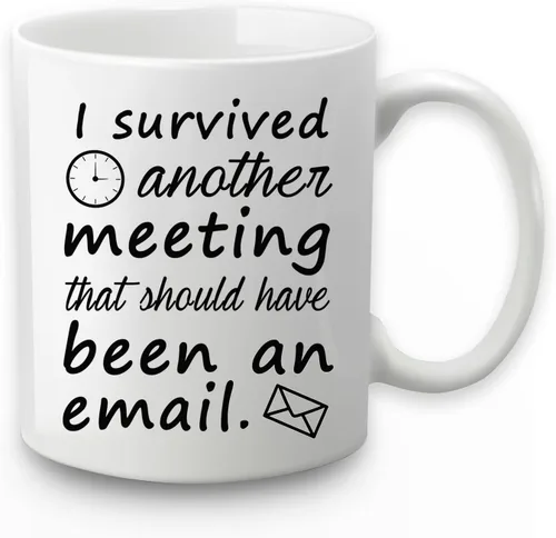 Miniatura 8 de WENSSY Taza de correo electrónico "Sobreviví a otra reunión que debería haber sido un correo electrónico" Taza divertida de oficina Taza de café