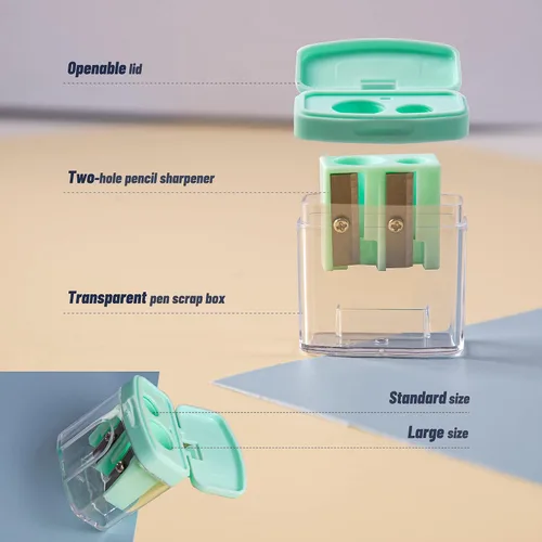 Miniatura 3 de Golcellia 4 sacapuntas pequeños manuales para niños, coloreados, sacapuntas de mano, aula