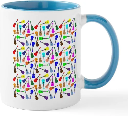 Miniatura 43 de CafePress Peace Love - Taza de café de cerámica para ukelele (11 oz (11.0 fl oz)