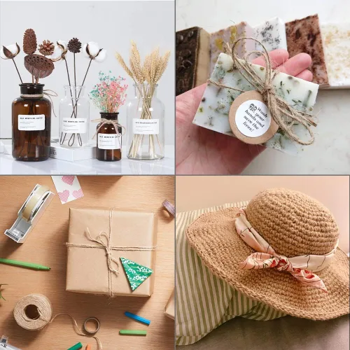 Miniatura 6 de Tenn Well Hilo de yute natural, 300 metros, cuerda de yute de 2 mm para manualidades y jardinería, hilo de yute marrón para envoltorios de regalo