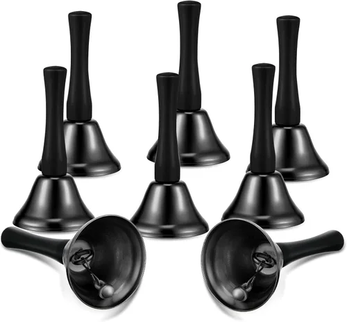 Miniatura 3 de Boao 24 campanas de mano de acero para servicio de acero con mango de madera negra, campanas de metal diatónico, percusión musical (negro)