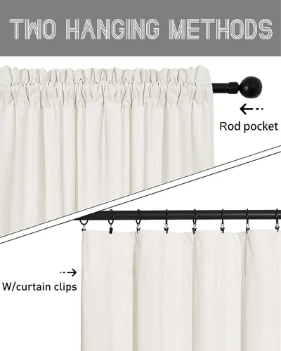Miniatura 4 de SMILETIME - Cortinas de terciopelo blanco con bolsillo para barra, aisladas térmicamente, suaves, con filtro de luz y privacidad, para dormitorio