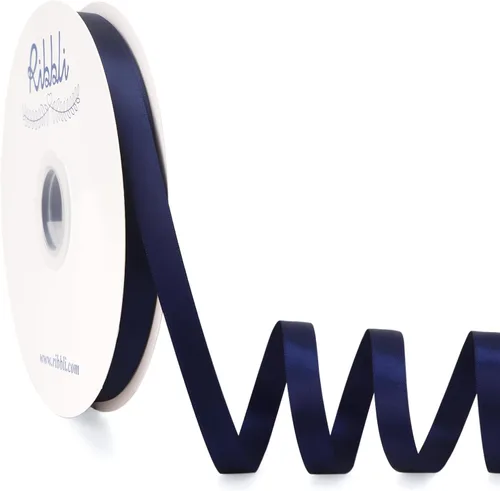 Miniatura 87 de Ribbli - Cinta de satén azul polvoriento de doble cara, 1 pulgada x 50 yardas continuas - Cinta de satén azul polvoriento para envoltura de regalos