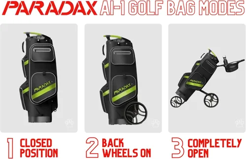 Miniatura 4 de PARADAX Bolsa de golf todo en uno A1-1 - Carrito integrado dentro de la bolsa. El carrito se esconde dentro de la bolsa de golf en cuestión