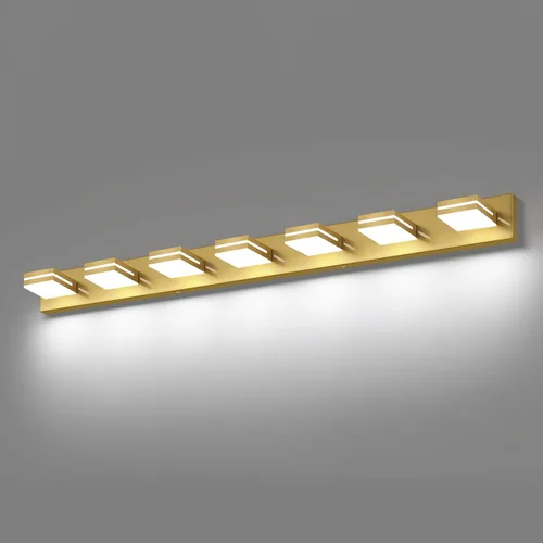 Miniatura 82 de SineRise - Lámpara LED para tocador de baño - Moderna lámpara de acrílico con acabado cromado para iluminación de pared sobre el espejo - 2 luces