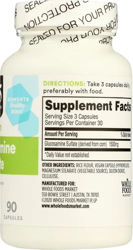 Miniatura 5 de 365 by Whole Foods Market, Sulfato de glucosamina vegano, 90 CT