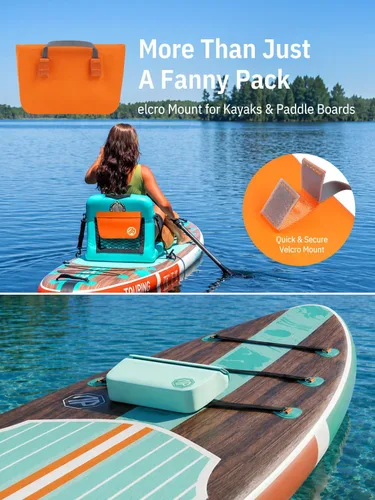 Miniatura 6 de niphean IPX7 Riñonera impermeable con cierre magnético de una mano, bolsa seca duradera impermeable para kayak, tabla de remo, accesorios esenciales