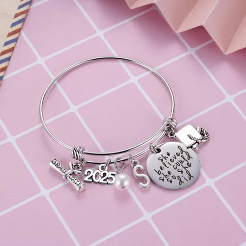 Miniatura 2 de Ukodnus Regalo de graduación de clase 2024 – Pulsera de graduado de último año 2024 – Regalos de graduación inspiradores para ella – 26 pulseras