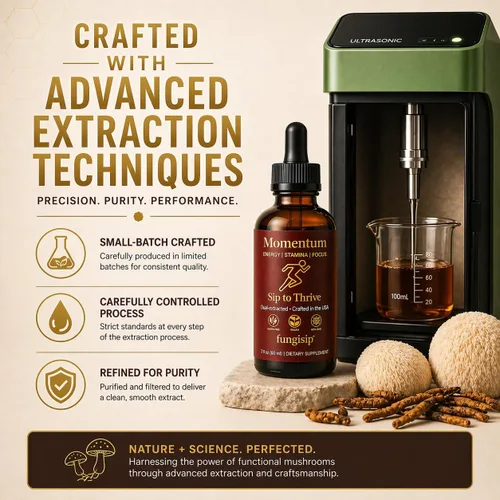 Miniatura 8 de Momentum Cordyceps & Lion's Mane - Gotas de tintura de hongos - Extracto líquido Energy & Focus - Ingredientes orgánicos - 2 onzas
