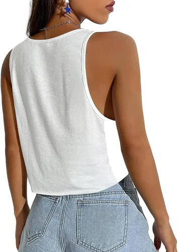 Miniatura 2 de Camiseta corta sexy para mujer, ajuste holgado, recortada, para adolescentes y niñas