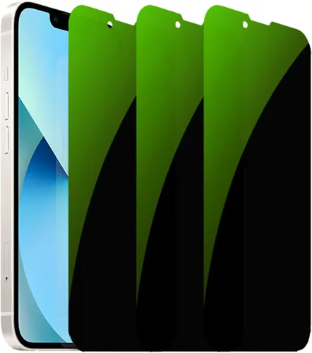 Miniatura 7 de 3 piezas de vidrio templado de privacidad anti-azul para iPhone 15 Plus, protector de pantalla antiespía, película antiespías, dureza 9H