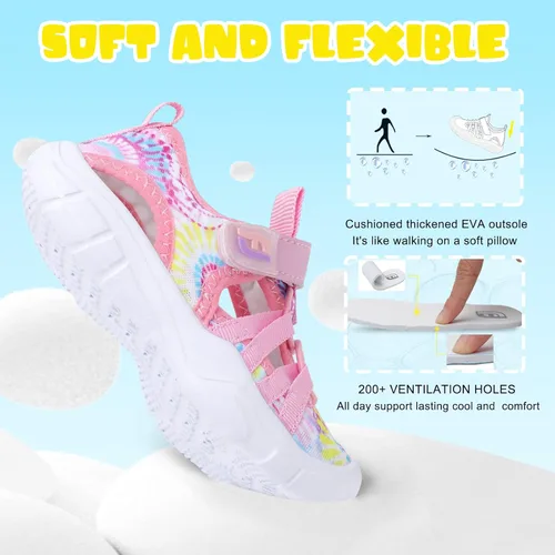 Miniatura 5 de JOINFREE Zapatos de agua para niños y niñas, transpirables, Qucik Dry Sport Playa, sandalias ligeras y flexibles