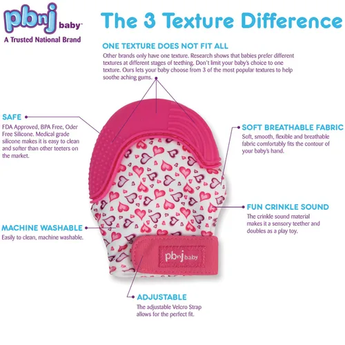 Miniatura 2 de PBnJ Baby, Guante mordedor de silicona, juguetes para bebés de 0 a 6 meses, guantes para bebés que se utilizan como chupete de dentición, juguetes