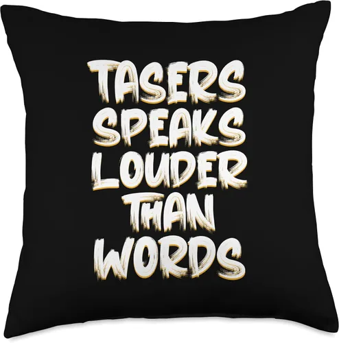 Miniatura 5 de Taser in My Pocket Speak Louder Than Words Taser - Almohada eléctrica, 16 x 16 pulgadas, multicolor