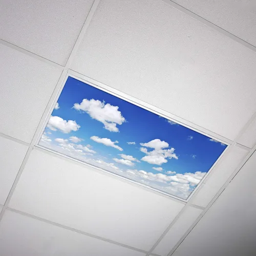 Miniatura 27 de Cubierta de luz fluorescente para luces de techo de aula, nubes rosadas, inserto de película retroiluminada de alta calidad 2 x 4