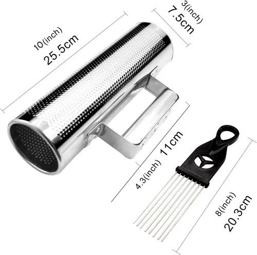 Miniatura 4 de EastRock Güiro de acero inoxidable de 10 pulgadas y 3 pulgadas, instrumento de percusión, herramienta de entrenamiento musical con raspador
