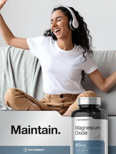 Miniatura 7 de Horbäach Óxido de magnesio 865 mg 200 cápsulas Suplemento sin OMG y sin gluten