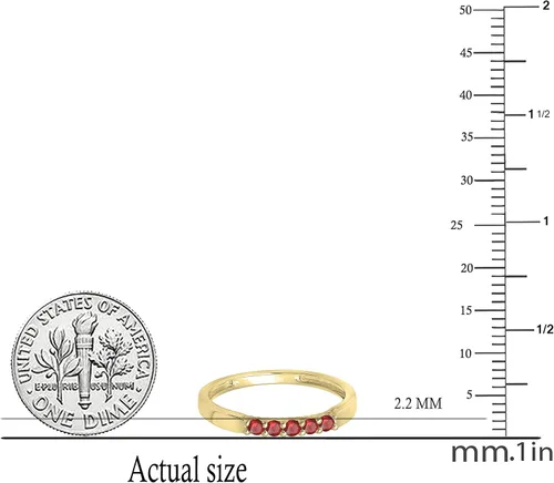 Miniatura 5 de Dazzlingrock Collection Anillo de boda redondo de 5 piedras preciosas o diamantes para mujer en oro macizo de 10 K/14 K/18 K