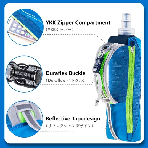 Miniatura 4 de JEELAD Soft Folding Water Bottles TPU Collapsible Flask Hydration Pack Ideal for Running Hiking Cycling Outdoor