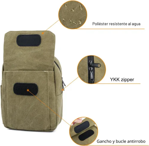 Miniatura 2 de TULLIO Bolsa para Cámara Pequeña, Bolsa Cruzada para Cámara Tipo Cartera Impermeable de Lona para Hombro Estuche Fotográfico Bolsa Bandolera