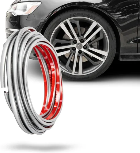 Miniatura 10 de True Line Automotive Protector de llanta para ruedas de coche (negro brillante), protector de rueda en forma de L, cinta adhesiva 3M Brillo negro