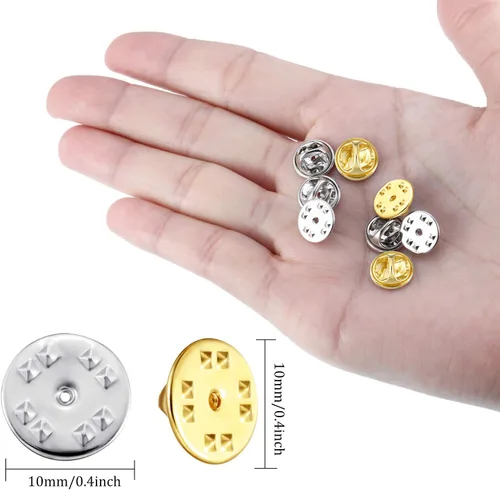 Miniatura 4 de Insignia de embrague de mariposa de latón de repuesto (oro, plata, 50 piezas)