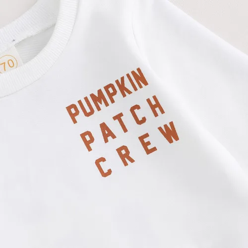 Miniatura 94 de Adobabirl Conjunto de sudadera y pantalones de Halloween para bebé, sudadera y pantalones con parche de calabaza para Halloween, otoño, ropa de bebé