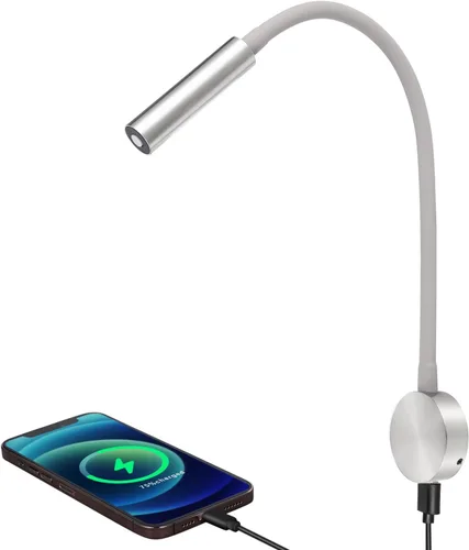 acegoo Luz de lectura LED para RV de 12V, lámpara de pared de cuello flexible para RV, barco, autocaravana, furgoneta, lectura de cabecera o