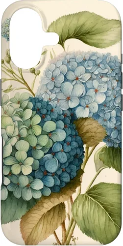 Watercolor Vintage Floral Blue Hydrangeas Flower Case for iPhone 17
