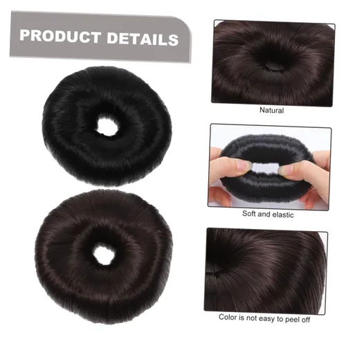 Miniatura 8 de FRCOLOR Anillos de extensión de pelo 2pcs secador de pelo cola de caballo boda plástico novia peluca Chignon