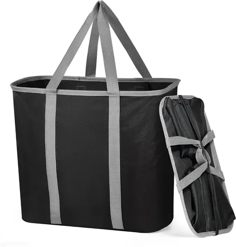 Miniatura 8 de JOMOLA Cesta de lavandería plegable grande de tela de 90 litros, cesta extensible para ropa sucia, bolsa de lavandería con asas para la familia