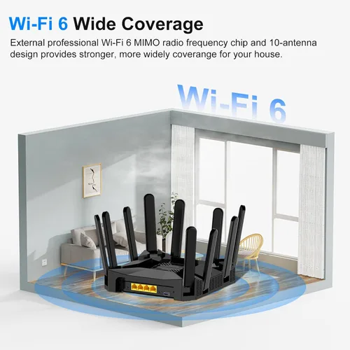 Miniatura 3 de Enrutador inalámbrico WiFi6, enrutador celular AX3000 de doble banda, 4 puertos Gigabit, red inalámbrica segura - Disfruta de la conectividad