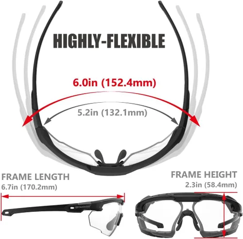 Miniatura 7 de HTS HUNTERSKY Gafas de tiro tácticas balísticas ANSI Z87+UV400 gafas protectoras Diadema negra con lentes multicolor