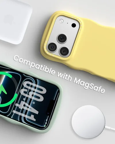 Miniatura 7 de ORNARTO Funda para iPhone 17 Pro de 6.3", silicona líquida ondulada a prueba de golpes con protección contra caídas y botón de control de cámara