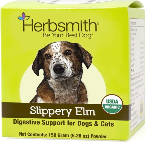 Miniatura 12 de Herbsmith Olmo resbaladizo orgánico - Ayuda digestiva para perros y gatos - Alivio del estreñimiento y la diarrea para perros y gatos - Ayuda