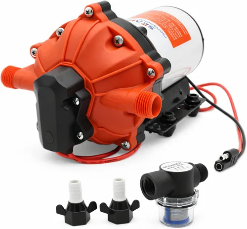 Miniatura 10 de SEAFLO Bomba de presión de agua bajo demanda serie 42 de 12 V, 3.0 GPM, 55 PSI, con derivación para ciclos reducidos, autocebante