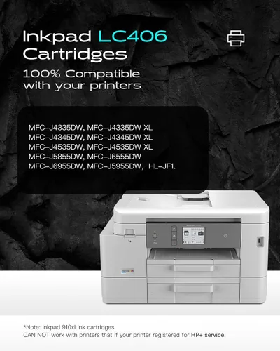 Miniatura 2 de Cartuchos de tinta compatibles LC406 LC406XL de repuesto para Brother LC406 XL LC 406 Cartucho de tinta compatible con impresoras MFC-J4335DW