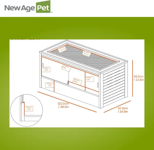 Miniatura 13 de New Age Pet ECOFLEX - Hábitat grande para reptiles de 48 pulgadas de ancho, Mojave Lounge para serpientes, tortugas y lagartos en arce, negro y Gris