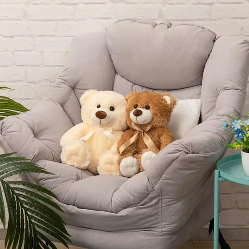 Miniatura 7 de Oso de peluche súper color, juguete de peluche para niños, novia, familia, felicitaciones, baby shower, cumpleaños, beige, 14 pulgadas