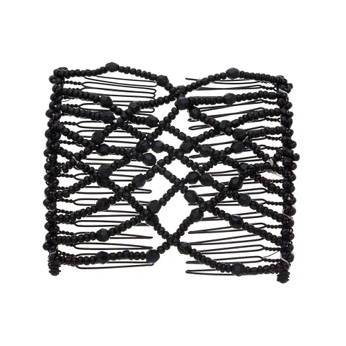 Miniatura 3 de LOVEF Fashion Trend Easy Stretch Double Peines Magic Hair Peines - Blanco y Negro